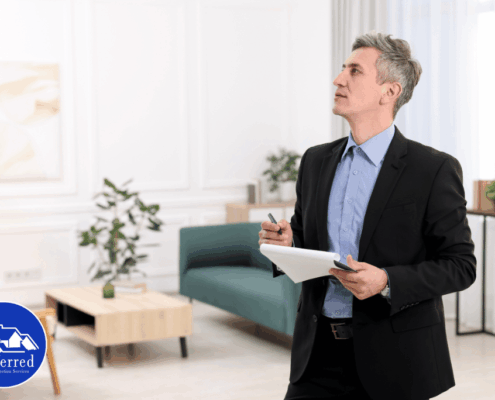 Professional home inspector examining new home in Hockessin